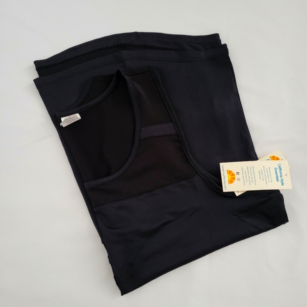 C & C California || (XL) Black Net Sleeveless Swim Tank
